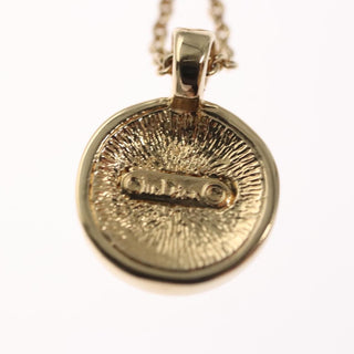Christian Dior CD Round Pendant Necklace Metal and Crystals