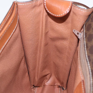 Celine Vintage Macadam Circle Logo Shoulder Bag Canvas and Leather