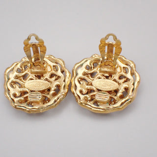 Chanel Vintage Round CC Clip-On Earrings Metal