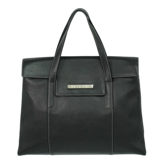 Bvlgari Embellished Logo Tote Bag Leather