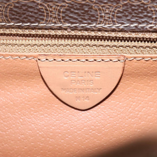 Celine Vintage Macadam Shoulder Bag Canvas and Leather
