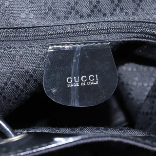 Gucci Vintage Bamboo Backpack Nylon and Patent Leather