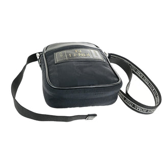 Fendi Logo Patch Messenger Bag Pequin Nylon