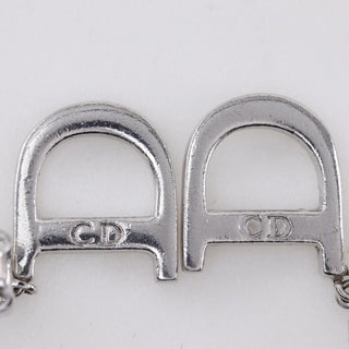 Christian Dior CD logo clip earrings Silver -plated metal
