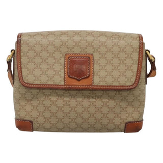 Celine Vintage Macadam Shoulder Bag Canvas and Leather