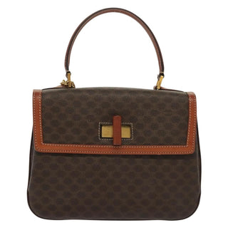 Celine Vintage Convertible Top Handle Bag Macadam Coated Canvas