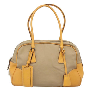 Prada Bauletto Bag Canvas with Leather