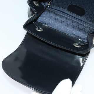 Gucci Vintage Bamboo Backpack Nylon and Patent Leather