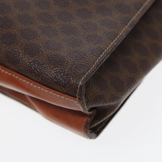 Celine Vintage Macadam Circle Logo Shoulder Bag Canvas and Leather