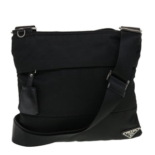Prada Zip Messenger Bag Horizontal Quilt Tessuto