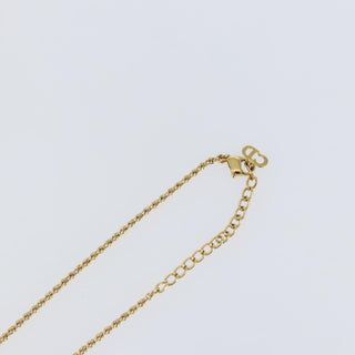 Christian Dior CD Round Pendant Necklace Metal and Crystals