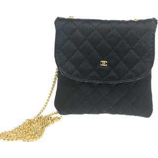Chanel CC Logo Micro Matelasse Shoulder Bag Pouch Canvas