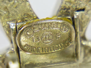 Chanel CC Hoop Clip-On Earrings Crystal Embellished Metal