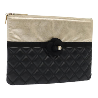 Chanel Pearl O Case Clutch Quilted Lambskin and Calfskin