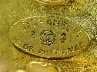 Chanel Vintage CC Round Clip-On Earrings Metal with Crystals