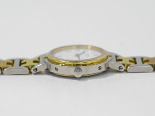 Hermes Clipper Quartz Watch Stainless Steel with Plated Metal and Mother of Pearl