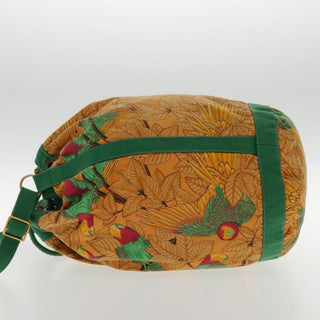 Hermes Vintage Drawstring Bucket Shoulder Bag Printed Canvas