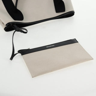 Balenciaga Navy Cabas Canvas with Leather