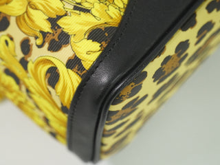 Versace Vanity Hand Bag Canvas and Leather