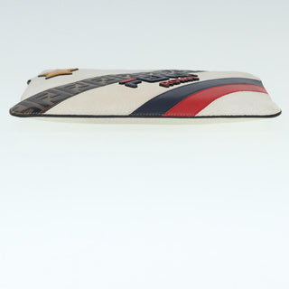 Fendi Mania Logo Zip Pouch Inlaid Leather