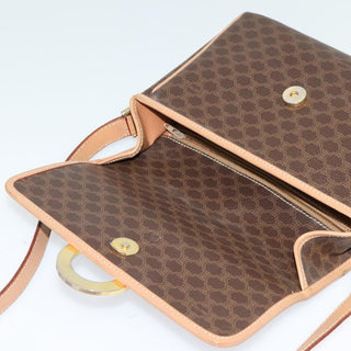 Celine Vintage Macadam Circle Logo Shoulder Bag Canvas and Leather