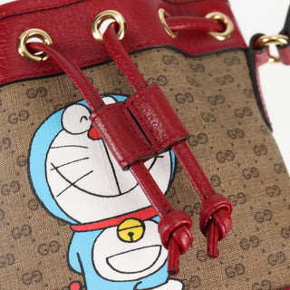Gucci Doraemon Bucket Bag Printed Mini GG Coated Canvas