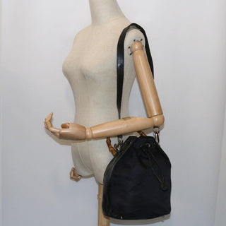 Gucci Vintage Bamboo Shoulder Bag Nylon