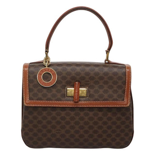 Celine Vintage Convertible Top Handle Bag Macadam Coated Canvas