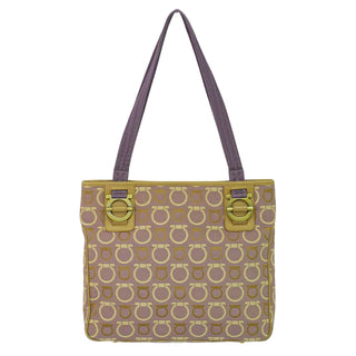 Salvatore Ferragamo Gancini Shoulder Bag Canvas