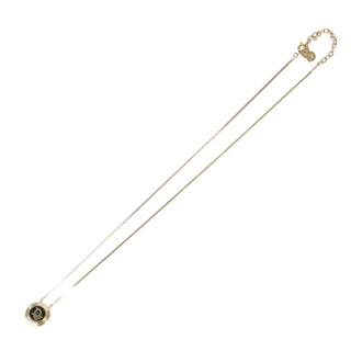 Christian Dior Vintage Logo Round Pendant Necklace Metal