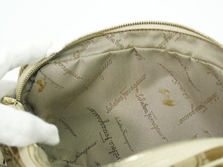 Salvatore Ferragamo Gancini Shoulder Bag Canvas