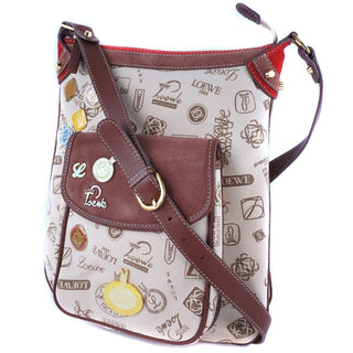 Loewe Pin batch shoulder bag Canvas and suede