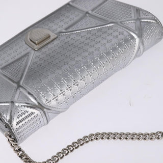 Christian Dior Diorama Wallet on Chain Metallic Distressed Calfskin