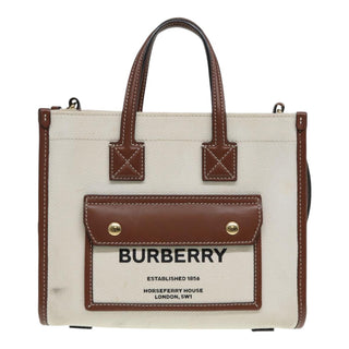 Burberry Freya Shopping Tote Canvas with Leather