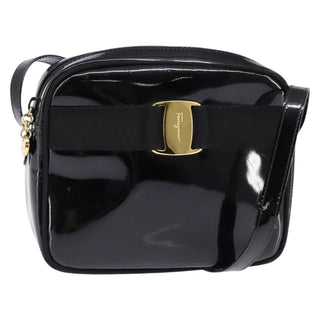 Salvatore Ferragamo Vara Bow camera Shoulder Bag Patent Leather