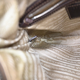 Prada Logo Messenger Bag Canvas and leather