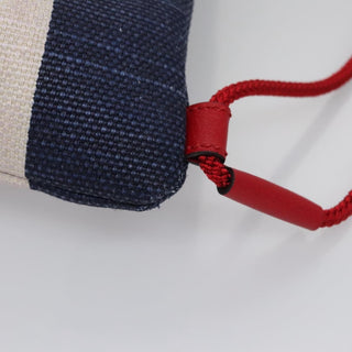 Gucci Logo Drawstring Backpack Striped Canvas