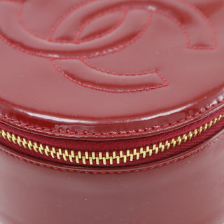 Chanel Vintage Timeless Round Jewelry Case Patent Leather