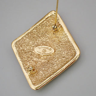 Chanel Vintage CC Diamond Brooch Metal