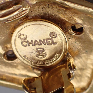Chanel Vintage CC Diamond Clip-On Earrings Metal