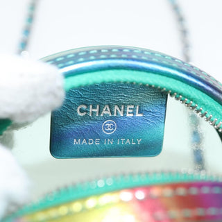 Chanel Filigree Round Clutch with Chain Vinyl