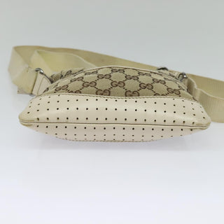 Gucci Zip Messenger Bag GG Canvas with Perforated Leather