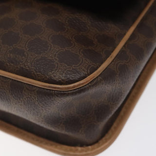 Celine Vintage Macadam Circle Logo Shoulder Bag Canvas and Leather