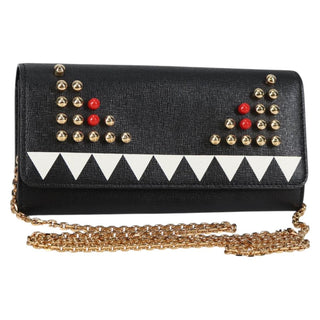 Fendi Monster Wallet on Chain Studded Leather