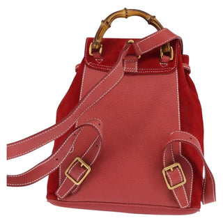 Gucci Vintage Bamboo Backpack Suede
