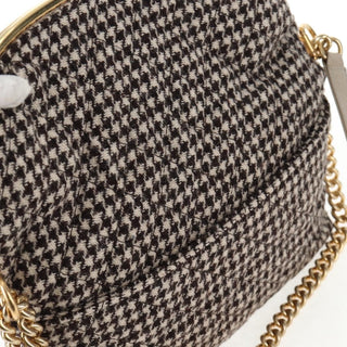 Chanel Tabatiere Kisslock Fold Over Bag Tweed with Quilted Calfskin
