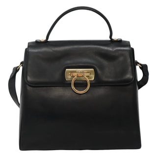 Salvatore Ferragamo Gancini Convertible Top Handle Bag Leather