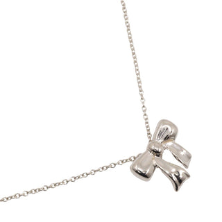 Tiffany & Co. Ribbon Bow Pendant Necklace Silver