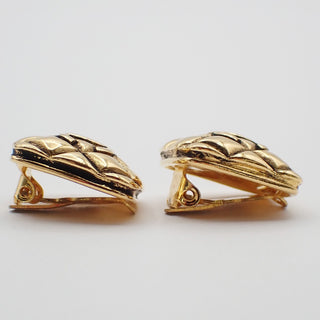 Chanel Vintage CC Square Clip-On Earrings Metal