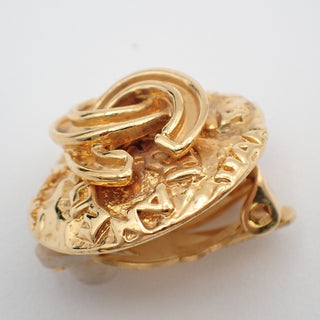 Chanel Vintage Round CC Clip-On Earrings Metal